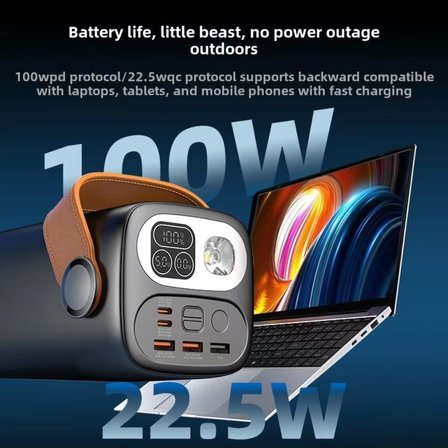 100W PD 60000mAh   Ultra Yüksek Kapasiteli Çoklu Çıkışlı Dijital Göstergeli Hızlı Şarj Powerbank