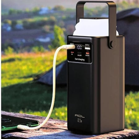 30.000mAh Powerbank , 22.5W Hızlı Şarjlı, LCD Göstergeli, Dahili Kablolu Taşınabilir Şarj Cihazı