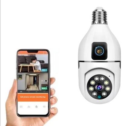 Çift Kameralı 4K Full HD Hareket Sensörlü, 360° Döner Başlıklı Güvenlik Kamerası 