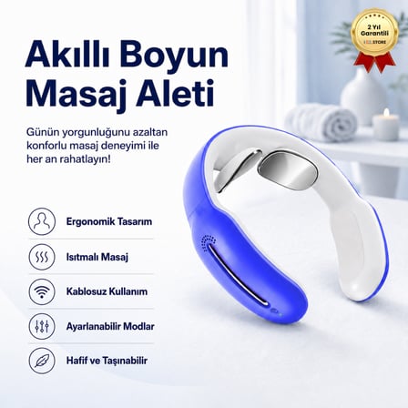 EMS Boyun ve Omuz Masaj Terapi Aleti Kas Rahatlatıcı Yorgunluk Giderici Derin Doku Masajı