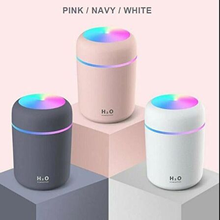 H2O LED Işıklı Mini Oda Hava Nemlendirici ve Taşınabilir Buhar Makinesi H2O Humidifier