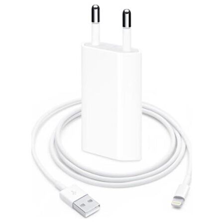 Iphone Şarj Kablo ve Adaptör Başlık Takım-Beyaz