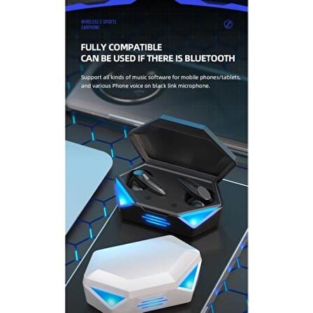 Blue İnter Gaming Gamer Oyuncu Kulaklığı Kablosuz Kulakiçi Rgb Işıklı Çift Mikrofonlu 3 Modlu Bluetooth 5.2 G20