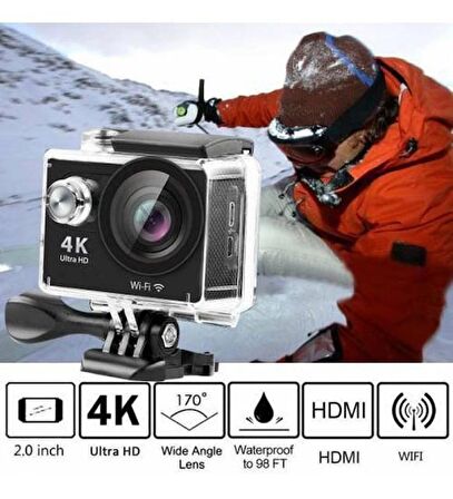 Aksiyon Kamerası 4K Video Kamera Kamera Dijital Wifi Aksiyon Kamerası Kafa Montajı