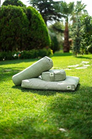 Yuj Om Yoga, Lüks Dayanıklı Organik Pamuk Dolgulu Yeşil Düz Yoga Bolster: Ergonomik Tasarım ve Yıkanabilir Kılıf ile Konforlu Yoga Destek Minderi