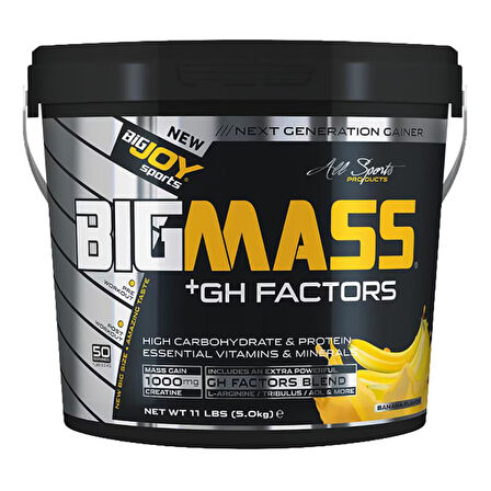 Bigjoy Sports BIGMASS Gainer + GH FACTORS 5000 gr Muz