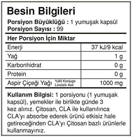 BigJoy Cla Big 1100 mg 99 Kapsül CLA