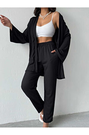 Bürümcük Kumaş 2'li Kimono Takım