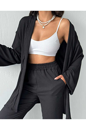 Bürümcük Kumaş 2'li Kimono Takım