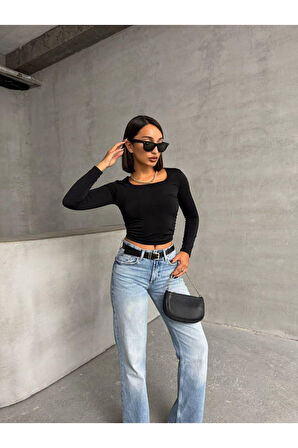 Kare Yaka Uzun Kol Bluz