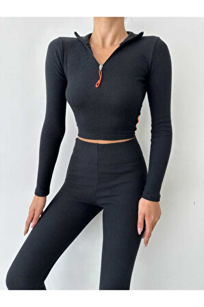 Kaşkorse Tayt-crop Alt-üst Şardonlu Takım