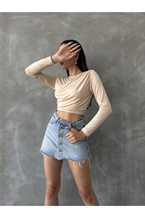 Uzun Kol Crop Bluz