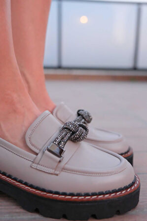 Kadın Taba Loafer Aksesuar Detaylı