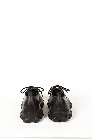 Kadın Siyah Hakiki Deri Detaylı Ayakkabı