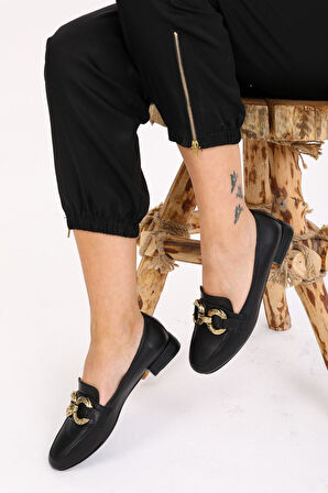 Kadın Deri Loafer Taba