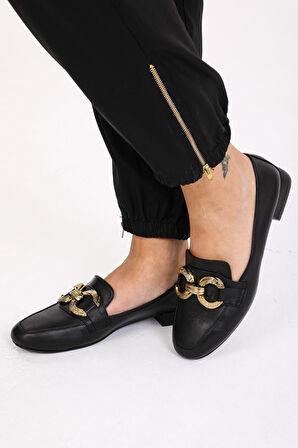 Kadın Deri Loafer Taba