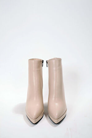 Kadın Bej Hakiki Deri Platform Bot