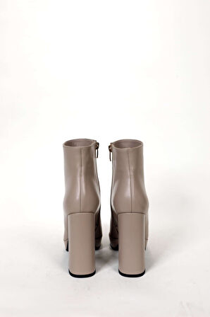 Kadın Bej Hakiki Deri Platform Bot