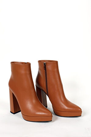 Kadın Bej Hakiki Deri Platform Bot