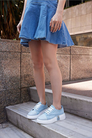 Kadın Deri Sneaker Gri