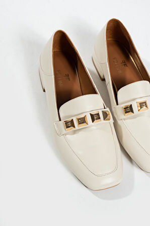 Kadın Deri Babet Aksesuar Detaylı 