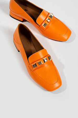 Kadın Deri Babet Aksesuar Detaylı 