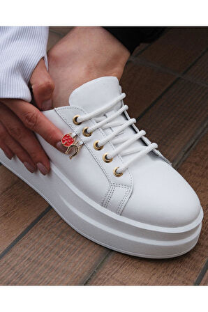Kadın Hakiki Deri Aksesuar Detaylı Sneaker