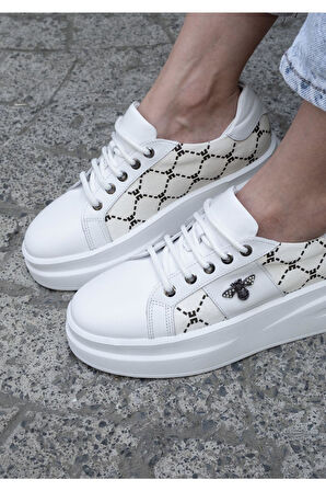 Kadın Hakiki Deri Aksesuar Detaylı Sneaker