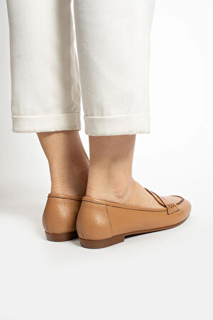 Kadın Hakiki Deri Babet Taba