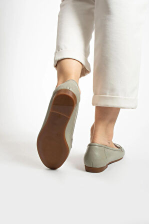 Kadın Hakiki Deri Babet Bej