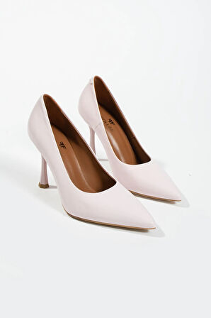 Kadın Deri Stiletto Pudra