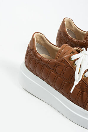 Kadın Deri Sneaker Taba