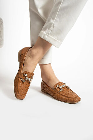 Kadın Hakiki Deri Babet Taba