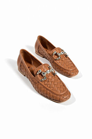 Kadın Hakiki Deri Babet Taba