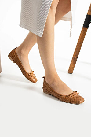 Kadın Hakiki Deri Babet Taba