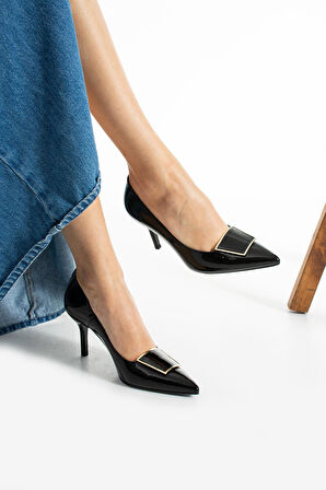 Kadın Hakiki Deri Stiletto Siyah