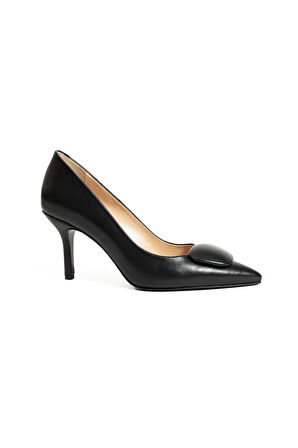 Kadın Hakiki Deri Stiletto Siyah
