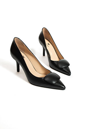Kadın Hakiki Deri Stiletto Siyah