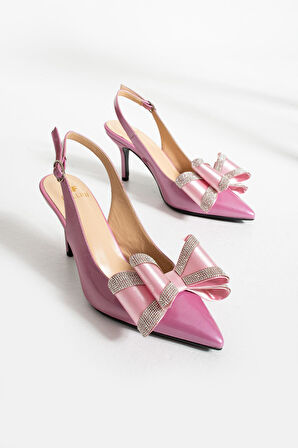 Kadın Hakiki Deri Topuklu Ayakkabı Pembe