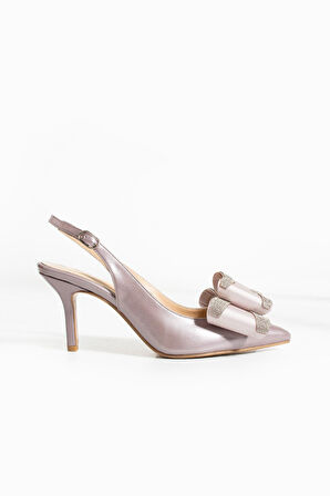 Kadın Hakiki Deri Topuklu Ayakkabı Pudra