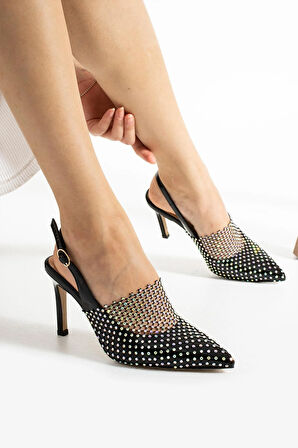 Kadın Hakiki Deri Abiye Ayakkabı Siyah Rugan