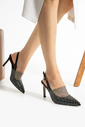 Kadın Hakiki Deri Abiye Ayakkabı Siyah Rugan