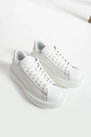 Kadın Hakiki Deri Sneaker Beyaz