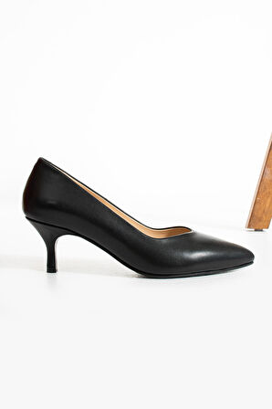 Kadın Hakiki Deri Stiletto Siyah
