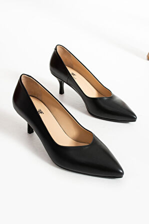 Kadın Hakiki Deri Stiletto Siyah