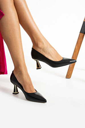 Kadın Hakiki Deri Stiletto Siyah