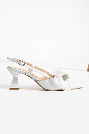 Kadın Hakiki Deri Abiye Ayakkabı Beyaz