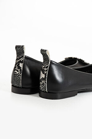 Kadın Hakiki Deri Babet Siyah