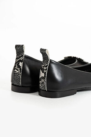 Kadın Hakiki Deri Babet Siyah