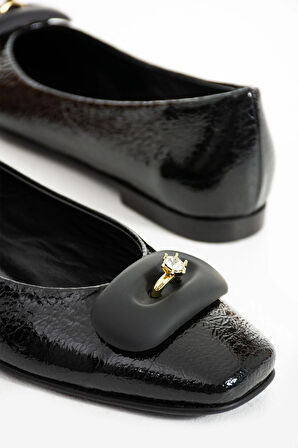 Kadın Hakiki Deri Babet Siyah